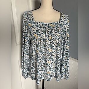 Lucky Brand Floral Long Sleeve Blouse